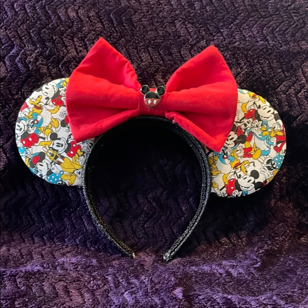 Custom handmade Mouse Ears with Red Bow